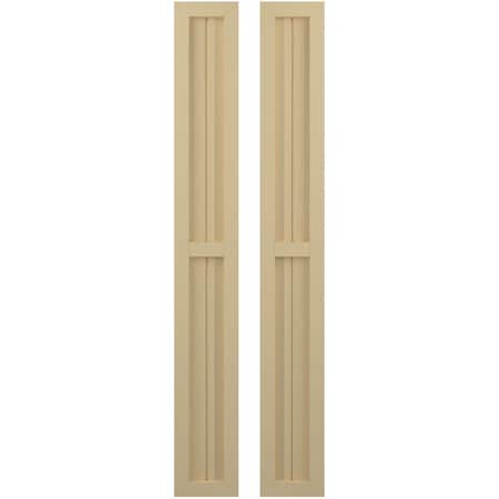 Americraft 2-Board Exterior Wood 2 Equal Panel Framed Board-n-Batten Shutters, ARW101BF207X37NTH